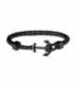 Pulsera Hanse-Klunker piel negra ancla acero ip negro - 707752-21