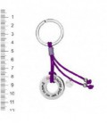 Llavero disco de Plata 1ª Ley y Nailon morado - K-00877-MA01