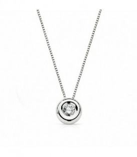 Cadena y chaton Oro Blanco 1ª ley con Diamante - 17G-016CH/1