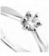 Anillo de compromiso con 1 diamante 4,4 MM 0.34 ct 6 Garras - 74B0040