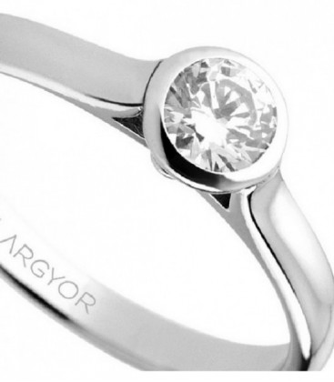 Anillo de compromiso oro blanco con 1 diamante 0,34c Chaton - 74B0043