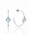 Pendientes Criolla Plata 1º Ley Cristal Azul - 85000E000-43