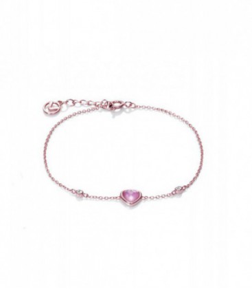 Pulsera Plata 1ª Ley Cristal Rosa - 85000P100-47