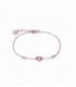 Pulsera Plata 1ª Ley Cristal Rosa - 85000P100-47