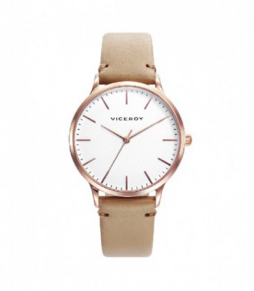 RELOJ IP DORADO ESFERA BEIGE CORREA PIEL BEIGE - 461094-77