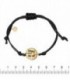 Pulsera nylom negro y plata 1ª ley chapada sentimientos - K-00970-0-4