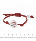 Pulsera cuero rojo plata 1ª ley sentimientos - K-00668-MA03