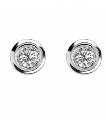 Pendientes de Oro Blanco 1ª Ley y Diamante - 17G-024CH