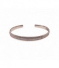 Pulsera esclava en bronce con circonitas y aplique en plata 925 con calcedonia - WB220X