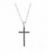 Double Color Black and White Cross Necklace Plata 1ªLey - CLCRDOBBNZ