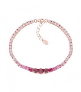 Pulsera Tenis Degradè Fucsia Rivier Plata Chapada 1ª Ley - BTSCRR