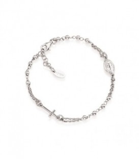 Pulsera rosario en plata. Una joya para vestir con elegancia, un accesorio que combina belleza y espiritualidad - BROB3