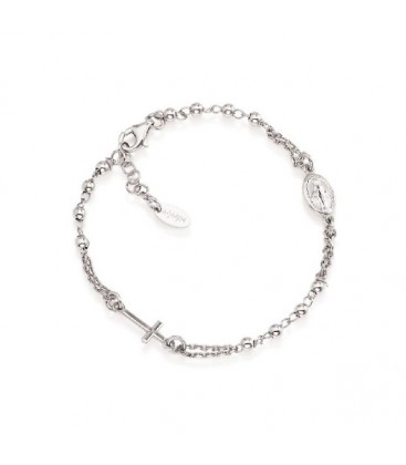 Pulsera rosario en plata. Una joya para vestir con elegancia, un accesorio que combina belleza y espiritualidad - BROB3