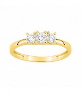 Anillo oro amarillo 9 Kilates 375 Milesimas 0,35 Cts. diamantes F-VS Sinteticos - 9KLGD075Y