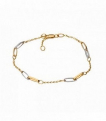 Pulsera de Oro 1ª Ley eslabones combinados en bicolor - M-1083377ABPU