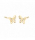 Pendientes bebé mariposa circonitas 4x5 mm Oro amarillo 18K - 1A 2031/1