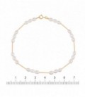 PULSERA ORO 1ª LEY PERLA GRANO 5X3 TRAMOS 18CM - 90500-0-9