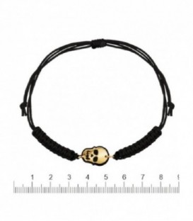 PULSERA ORO 1ª LEY CALAVERA NEGRA 14MM NYLON - 90729-1-9