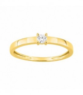 Solitario oro amarillo 9 Kilates 375 Milesimas diamante Creado F-VS. SYNT 0.10CT Talla Brillante - 9KLGD026Y