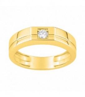 Anillo oro amarillo 9 Kilates 375 Milesimas diamante sintetico F-VS 0.15CT talla brillante - 9KLGD065Y